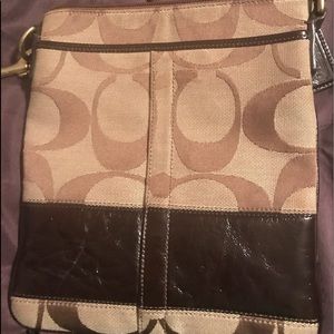 Brown Coach crossbody purse
